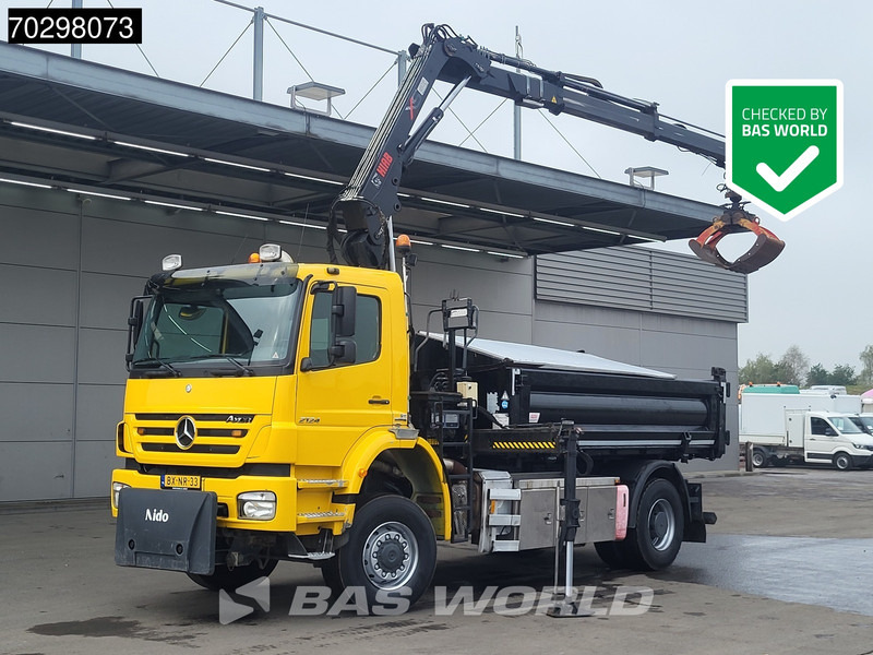 Mercedes-Benz Axor 2124 Axor 4X4 HIAB 122 B-2 HIDUO Crane Tipper Full Steel Big-Axle Euro 5 - Istovarivač, Kamion sa dizalicom: slika 1 Mercedes-Benz Axor 2124 Axor 4X4 HIAB 122 B-2 HIDUO Crane Tipper Full Steel Big-Axle Euro 5 - Istovarivač, Kamion sa dizalicom: slika 1
