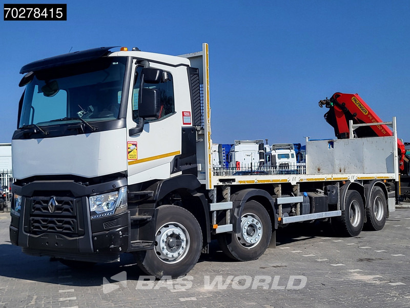 Kamion sa tovarnim sandukom, Kamion sa dizalicom Renault C 430 8X4 Palfinger 22002 EH kran Crane Big-Axle steel suspension Euro 6: slika 19