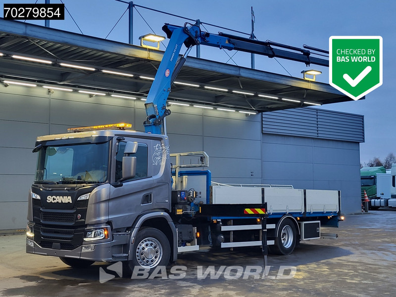 Scania P280 4X2 HMF 1420K-RC Kran Crane Leather seats Automatic Euro 6 - Kamion sa tovarnim sandukom, Kamion sa dizalicom: slika 1 Scania P280 4X2 HMF 1420K-RC Kran Crane Leather seats Automatic Euro 6 - Kamion sa tovarnim sandukom, Kamion sa dizalicom: slika 1