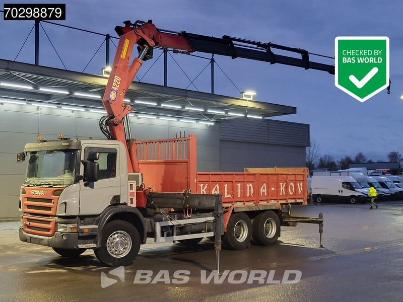 Scania P340 6X4 HMF 4220 K6 Crane Winch Tipper Full Steel Manual Gearbox - Istovarivač, Kamion sa dizalicom: slika 1 Scania P340 6X4 HMF 4220 K6 Crane Winch Tipper Full Steel Manual Gearbox - Istovarivač, Kamion sa dizalicom: slika 1