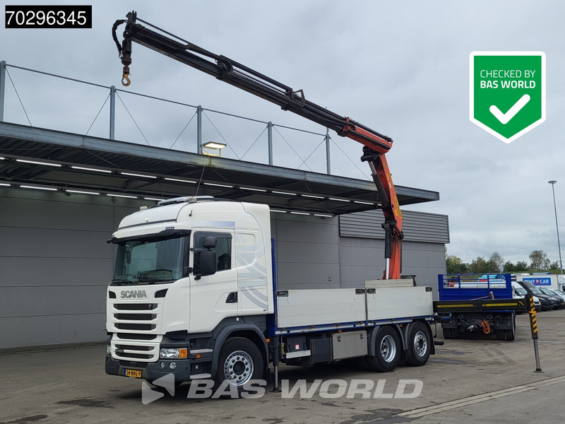 Scania R410 R 6X2 NL-Truck Palfinger PK22002-EH Crane Kran Lift+Steering-Axle Euro 6 - Kamion sa tovarnim sandukom, Kamion sa dizalicom: slika 1 Scania R410 R 6X2 NL-Truck Palfinger PK22002-EH Crane Kran Lift+Steering-Axle Euro 6 - Kamion sa tovarnim sandukom, Kamion sa dizalicom: slika 1