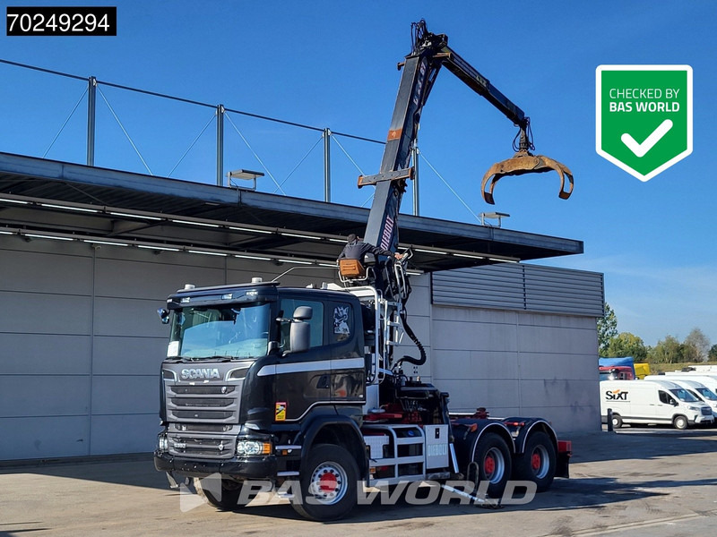 Scania R580 6X4 Holz Kran Diebolt D28 Full-Steel - Šticar, Kamion sa dizalicom: slika 1 Scania R580 6X4 Holz Kran Diebolt D28 Full-Steel - Šticar, Kamion sa dizalicom: slika 1