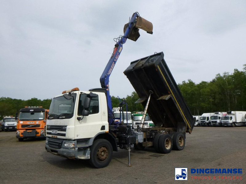 DAF CF 75.310 6x4 RHD tipper + HMF 1144 K-1 + grapple - Kamion sa dizalicom: slika 1 DAF CF 75.310 6x4 RHD tipper + HMF 1144 K-1 + grapple - Kamion sa dizalicom: slika 1