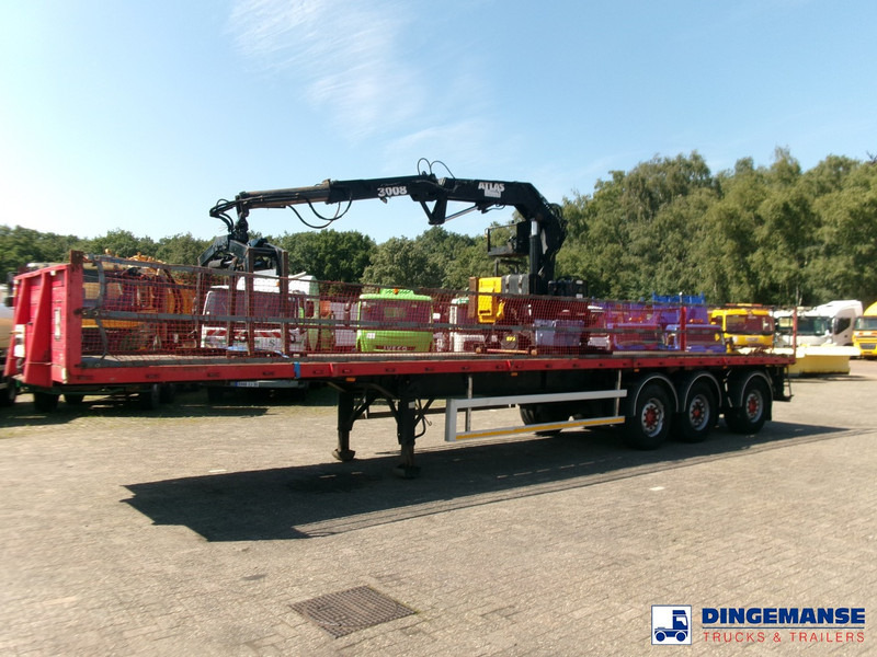Fruehauf 3-axle platform trailer + Atlas 3008 crane - Plato poluprikolica: slika 1 Fruehauf 3-axle platform trailer + Atlas 3008 crane - Plato poluprikolica: slika 1