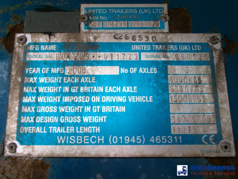 Dostavno vozilo istovarivač UNITED TRAILERS Tipper trailer alu 52 m3 + tarpaulin: slika 13