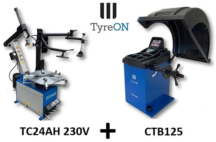 24 Inch car tyre changer with airbooster 230V + car wheel balancer - Гаражна опрема: slika 1 24 Inch car tyre changer with airbooster 230V + car wheel balancer - Гаражна опрема: slika 1