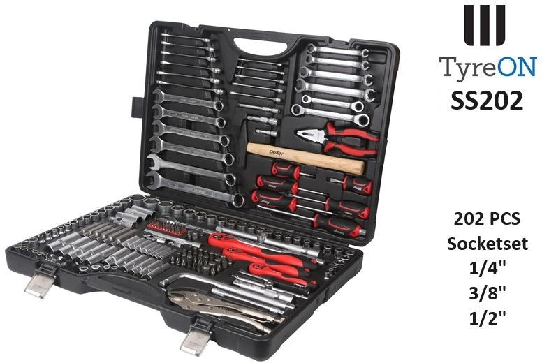 SS202 Professional Socket Set 202-piece 1/8 - 1/4 - 1/2 Inch - Chrome Vanadium - Гаражна опрема: slika 1 SS202 Professional Socket Set 202-piece 1/8 - 1/4 - 1/2 Inch - Chrome Vanadium - Гаражна опрема: slika 1