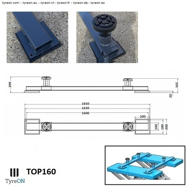 TOP160 Cross beams - SUV adapters - 160 cm - for car scissor lifts - Гаражна опрема: slika 3 TOP160 Cross beams - SUV adapters - 160 cm - for car scissor lifts - Гаражна опрема: slika 3