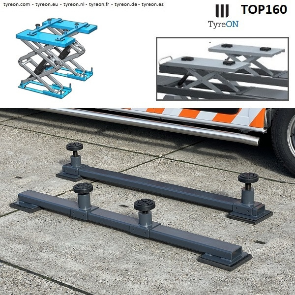 TOP160 Cross beams - SUV adapters - 160 cm - for car scissor lifts - Гаражна опрема: slika 2 TOP160 Cross beams - SUV adapters - 160 cm - for car scissor lifts - Гаражна опрема: slika 2