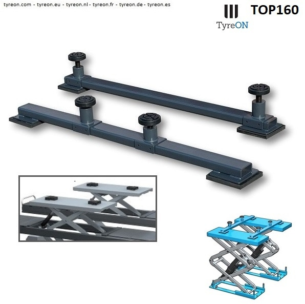 TOP160 Cross beams - SUV adapters - 160 cm - for car scissor lifts - Гаражна опрема: slika 1 TOP160 Cross beams - SUV adapters - 160 cm - for car scissor lifts - Гаражна опрема: slika 1
