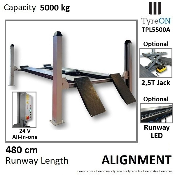 TPL5500A 4 post alignment car lift - 4.8 meter runways - 5T - Гаражна опрема: slika 1 TPL5500A 4 post alignment car lift - 4.8 meter runways - 5T - Гаражна опрема: slika 1