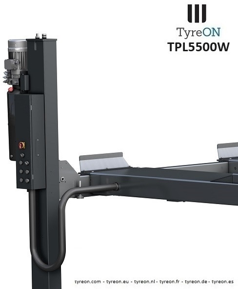 TPL5500W 4 post lift - 5.6 meter flat runways - Integrated free wheels lifting system - 5.5T - Гаражна опрема: slika 2 TPL5500W 4 post lift - 5.6 meter flat runways - Integrated free wheels lifting system - 5.5T - Гаражна опрема: slika 2