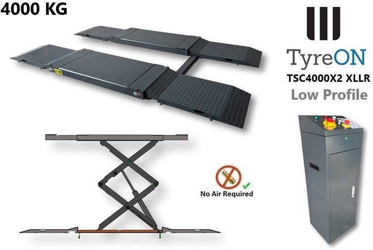 TSC4000X2 XLLR Low Profile 4T floor mounted scissor lift - Large lifting range, 66 cm wide extendable tables 148.5 to 230,5 cm - Hydromechanically locked - no air required - Also for vehicles with 5 c - Гаражна опрема: slika 5 TSC4000X2 XLLR Low Profile 4T floor mounted scissor lift - Large lifting range, 66 cm wide extendable tables 148.5 to 230,5 cm - Hydromechanically locked - no air required - Also for vehicles with 5 c - Гаражна опрема: slika 5