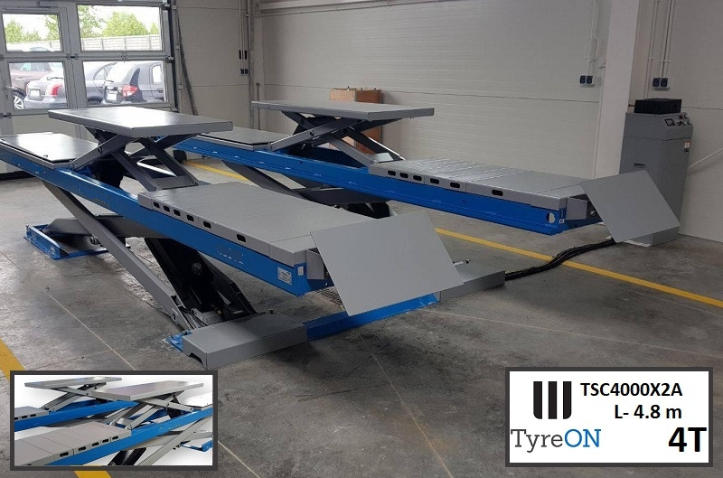 TSC4000X2A Alignment scissor lift - On floor - Free wheel lifting system - 4.8 m lightened runways - 4T - Mounted on the floor - Гаражна опрема: slika 4 TSC4000X2A Alignment scissor lift - On floor - Free wheel lifting system - 4.8 m lightened runways - 4T - Mounted on the floor - Гаражна опрема: slika 4