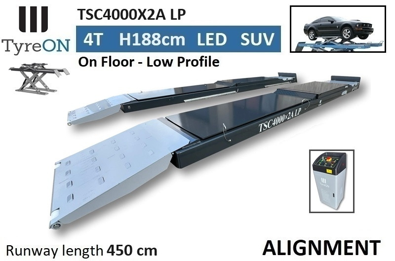 TSC4000X2A LP wheel alignment lift - On floor - Free wheel lifting system - 4.5 m lightened runways (65 cm wide) - Low profile - 4T - Гаражна опрема: slika 1 TSC4000X2A LP wheel alignment lift - On floor - Free wheel lifting system - 4.5 m lightened runways (65 cm wide) - Low profile - 4T - Гаражна опрема: slika 1