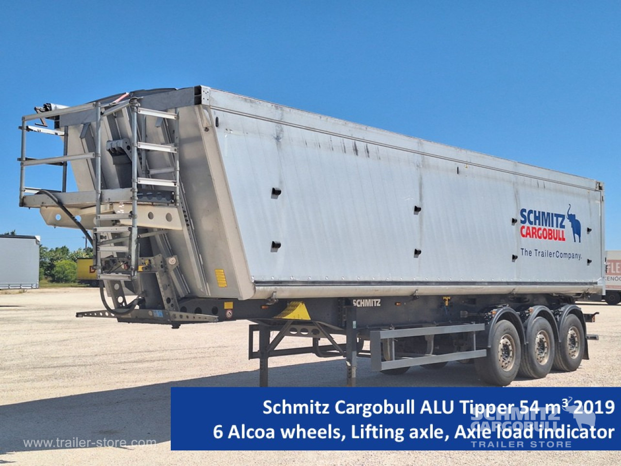 SCHMITZ Tipper Alu-square sided body 54m³ - Poluprikolica istovarivača: slika 1 SCHMITZ Tipper Alu-square sided body 54m³ - Poluprikolica istovarivača: slika 1
