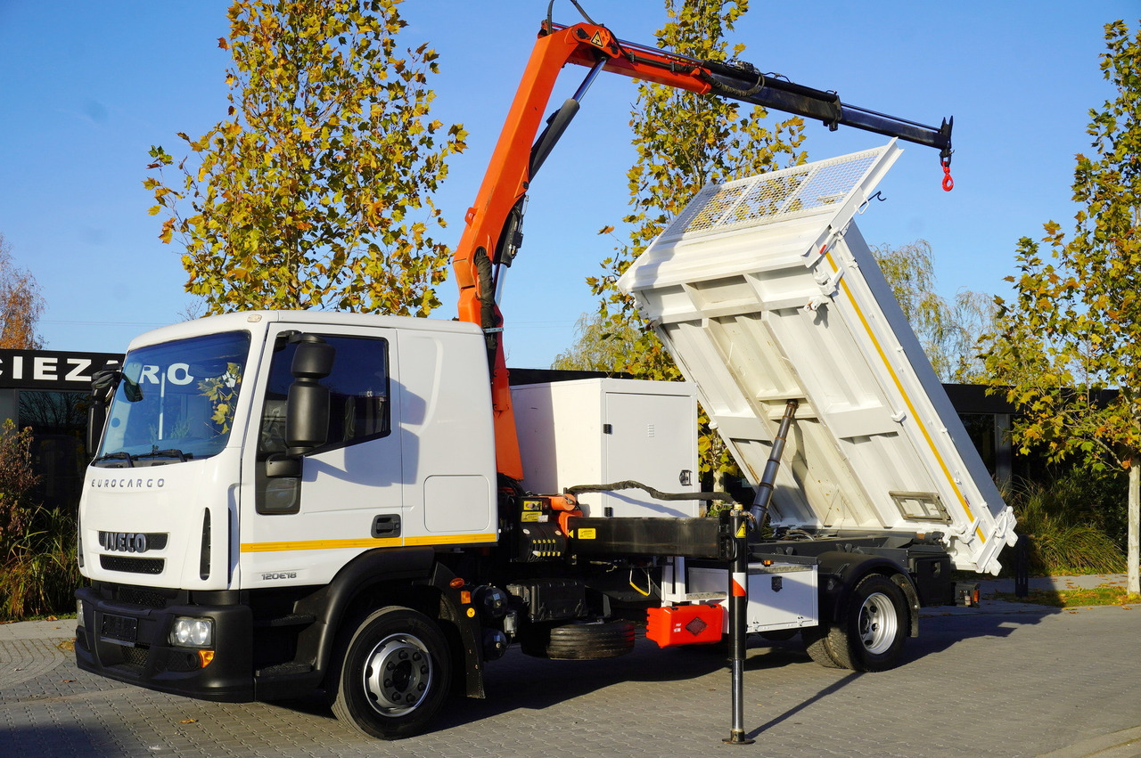 IVECO Eurocargo 120E18 Crane Palfinger / 3-way tipper / sleeper cab - Kamion sa tovarnim sandukom, Kamion sa dizalicom: slika 1 IVECO Eurocargo 120E18 Crane Palfinger / 3-way tipper / sleeper cab - Kamion sa tovarnim sandukom, Kamion sa dizalicom: slika 1