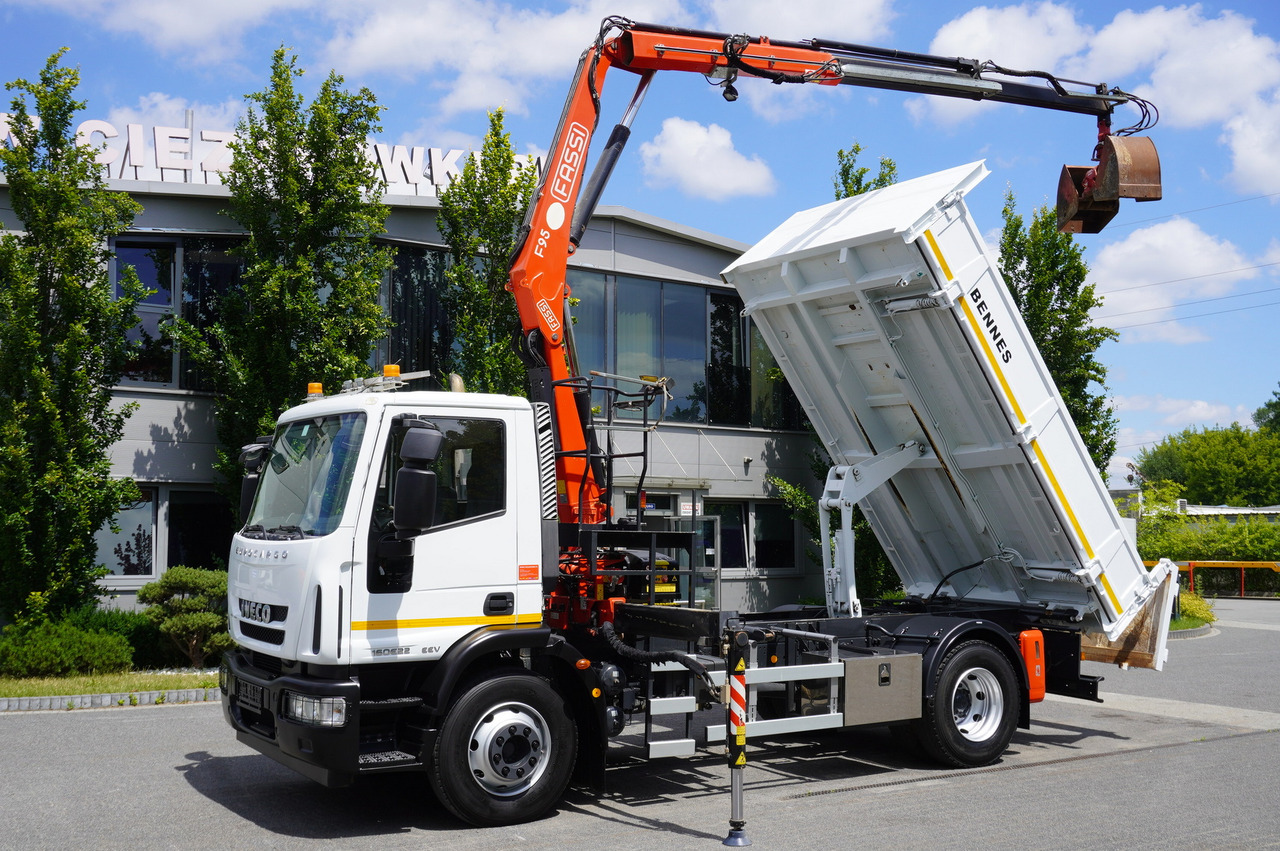 IVECO Eurocargo 160E22 EEV Dump truck / Bortmatic / Crane FASSI F95A.0.22 - Kamion sa tovarnim sandukom, Kamion sa dizalicom: slika 1 IVECO Eurocargo 160E22 EEV Dump truck / Bortmatic / Crane FASSI F95A.0.22 - Kamion sa tovarnim sandukom, Kamion sa dizalicom: slika 1
