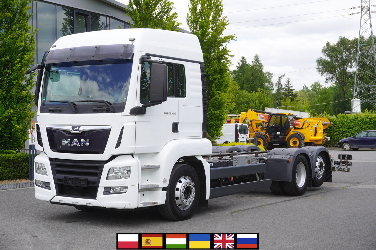 MAN TGS 26.420 / 7.5 m chassis / 14.5 t load cap. / Sleeping cab - Kamion sa golom šasijom i zatvorenom kabinom: slika 1 MAN TGS 26.420 / 7.5 m chassis / 14.5 t load cap. / Sleeping cab - Kamion sa golom šasijom i zatvorenom kabinom: slika 1