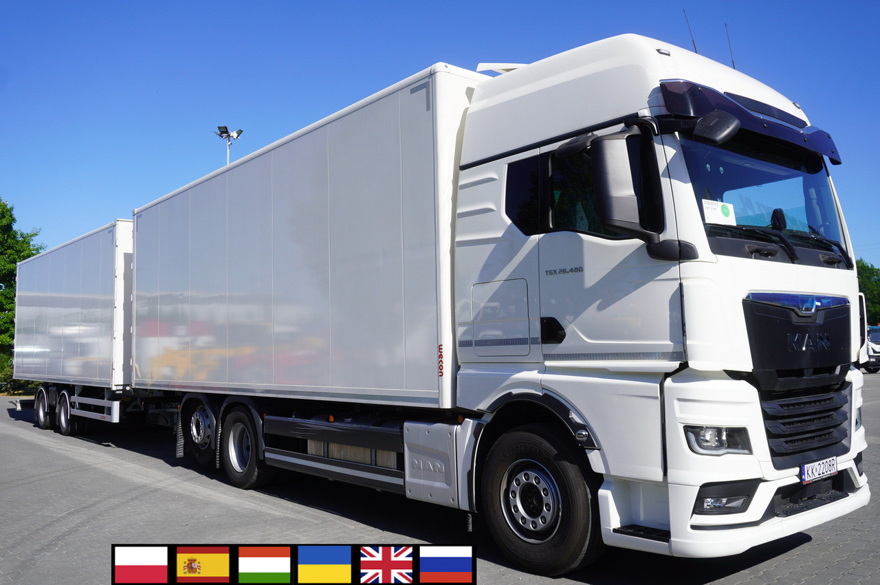 MAN TGX 26.480 6×2-2 LL CH NEW / 19 EPAL box / New Wecon walkthrough box trailer 19 EPAL / 2025.06 !!! - Kamion sa zatvorenim sandukom: slika 1 MAN TGX 26.480 6×2-2 LL CH NEW / 19 EPAL box / New Wecon walkthrough box trailer 19 EPAL / 2025.06 !!! - Kamion sa zatvorenim sandukom: slika 1