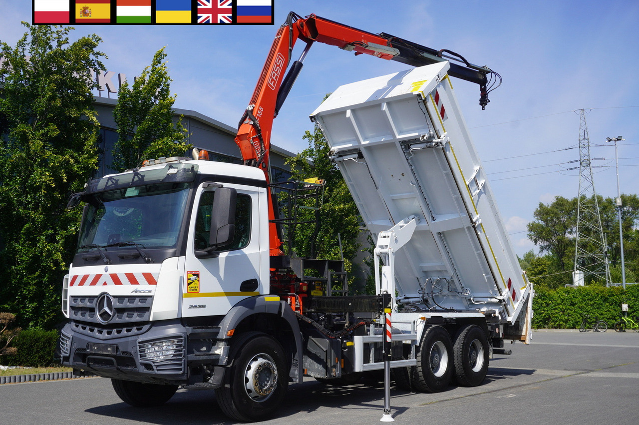 MERCEDES-BENZ AROCS 2636 / Fassi F155A.0.22 crane 6t / 120 tho. km / 3-sided dump truck / 2 x Bordmatic - Kamion sa tovarnim sandukom, Kamion sa dizalicom: slika 1 MERCEDES-BENZ AROCS 2636 / Fassi F155A.0.22 crane 6t / 120 tho. km / 3-sided dump truck / 2 x Bordmatic - Kamion sa tovarnim sandukom, Kamion sa dizalicom: slika 1