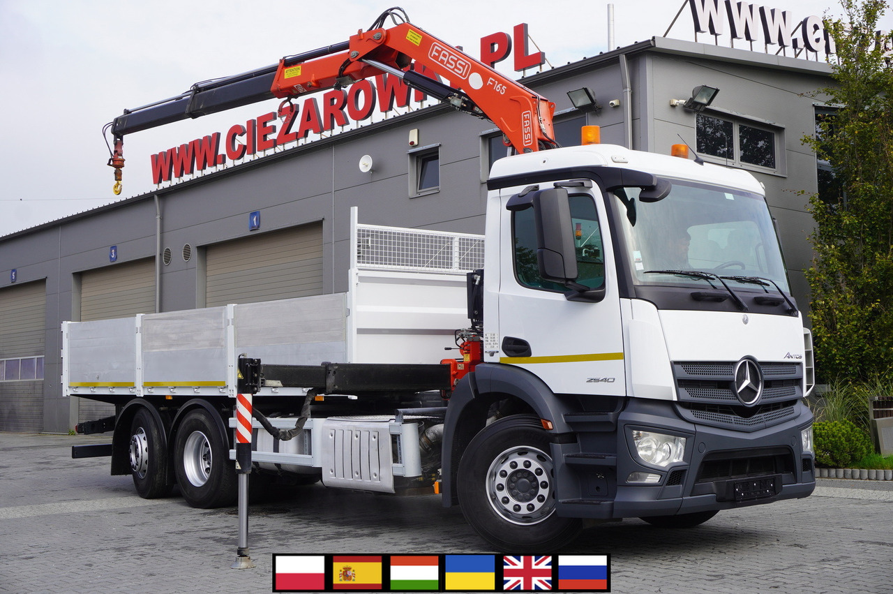 MERCEDES-BENZ Antos 2540 / Flatbed 15 EPAL / Fassi F165 / 6.1 t / 8 m reach / remote control / rotator / 1600 MTH / steered axle - Kamion sa dizalicom: slika 1 MERCEDES-BENZ Antos 2540 / Flatbed 15 EPAL / Fassi F165 / 6.1 t / 8 m reach / remote control / rotator / 1600 MTH / steered axle - Kamion sa dizalicom: slika 1