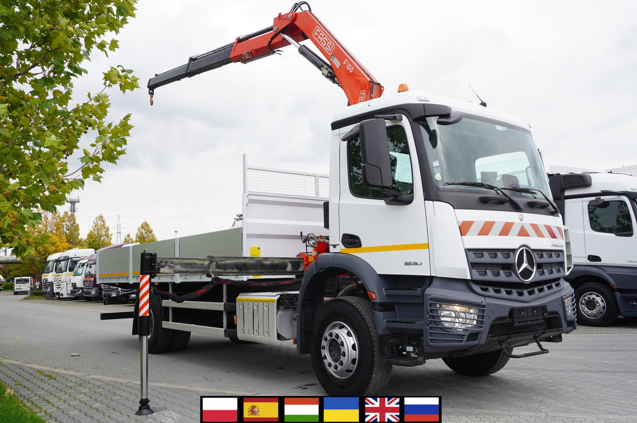 MERCEDES-BENZ Arocs 1830 / Flatbed 16 EPAL / HDS Fassi 155 / Reach 8 m / Load capacity 6160 kg - Kamion sa dizalicom: slika 1 MERCEDES-BENZ Arocs 1830 / Flatbed 16 EPAL / HDS Fassi 155 / Reach 8 m / Load capacity 6160 kg - Kamion sa dizalicom: slika 1
