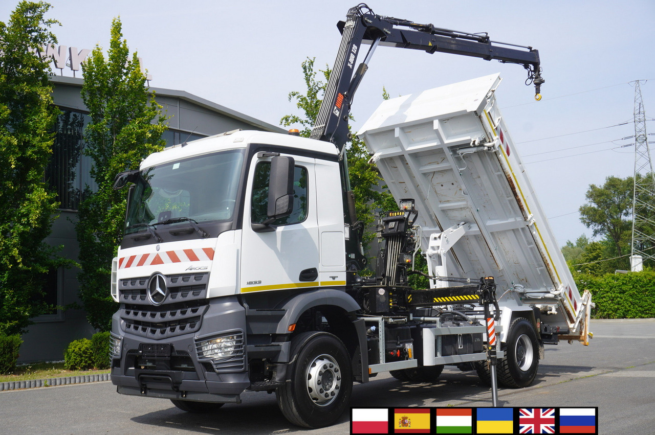 MERCEDES-BENZ Arocs 1833 / 87,000 km!!! / Hds HIAB X-DUO 128 B-2 / three-sided tipper - Kamion sa tovarnim sandukom, Kamion sa dizalicom: slika 1 MERCEDES-BENZ Arocs 1833 / 87,000 km!!! / Hds HIAB X-DUO 128 B-2 / three-sided tipper - Kamion sa tovarnim sandukom, Kamion sa dizalicom: slika 1