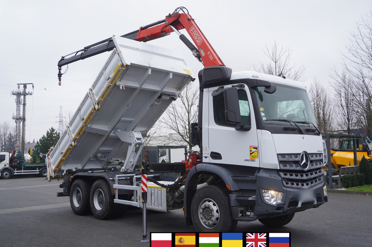 MERCEDES-BENZ Arocs 2636 6x4 / 2-way tipper / Fassi F135A.0.23 / remote control / Rotator - Istovarivač, Kamion sa dizalicom: slika 1 MERCEDES-BENZ Arocs 2636 6x4 / 2-way tipper / Fassi F135A.0.23 / remote control / Rotator - Istovarivač, Kamion sa dizalicom: slika 1