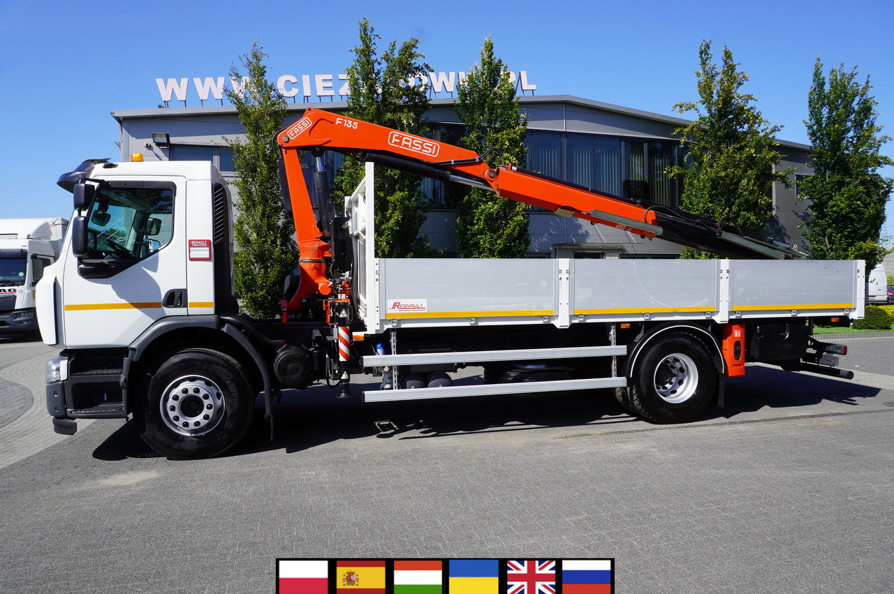 RENAULT C280 DTI 8 / FASSI crane 5.6 T / range 8 m / Flatbed 15 EPAL - Kamion sa dizalicom: slika 1 RENAULT C280 DTI 8 / FASSI crane 5.6 T / range 8 m / Flatbed 15 EPAL - Kamion sa dizalicom: slika 1