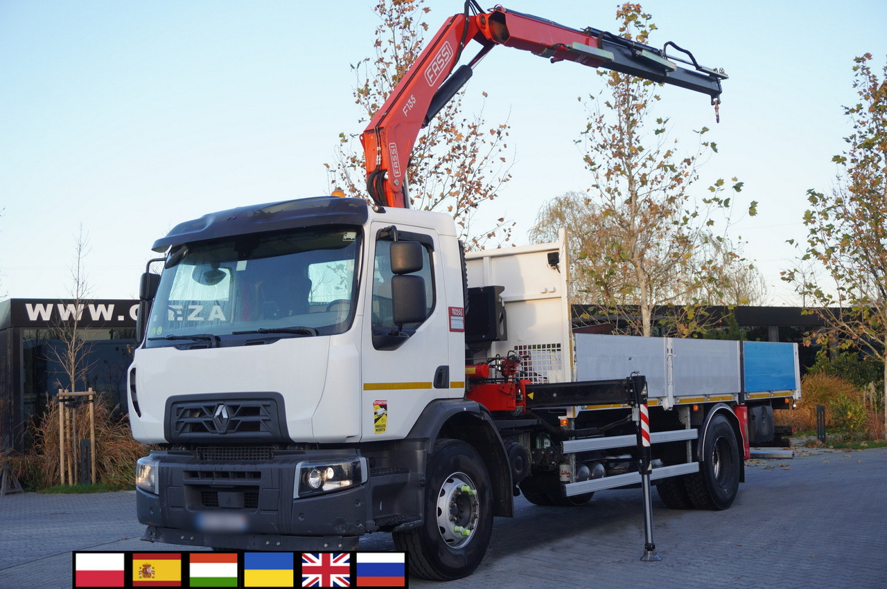 RENAULT C280 DTI 8 / FASSI crane 5.6 T / range 8 m / Flatbed 15 EPAL - Kamion sa tovarnim sandukom, Kamion sa dizalicom: slika 1 RENAULT C280 DTI 8 / FASSI crane 5.6 T / range 8 m / Flatbed 15 EPAL - Kamion sa tovarnim sandukom, Kamion sa dizalicom: slika 1