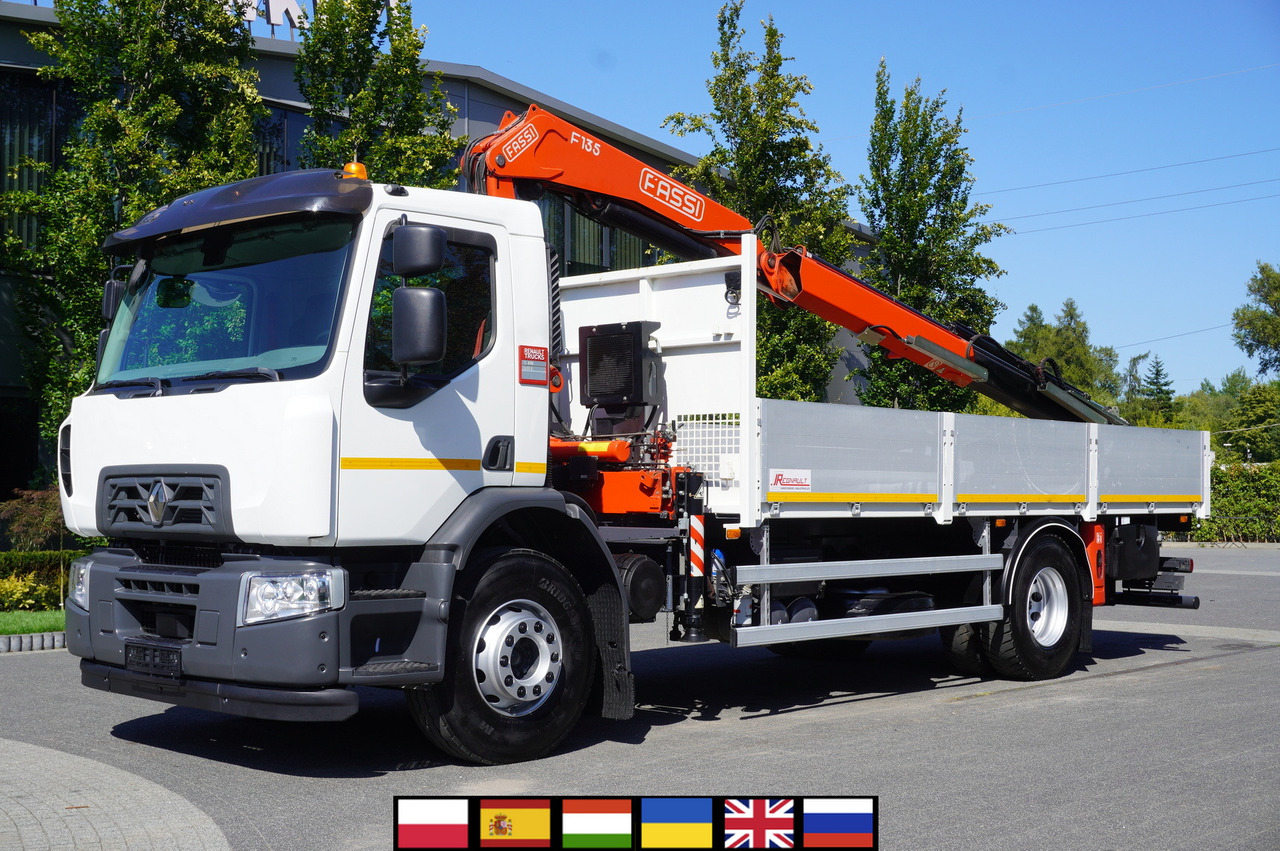 RENAULT C280 DTI 8 / FASSI crane 5.6 T / range 8 m / Flatbed 15 EPAL - Kamion sa dizalicom: slika 1 RENAULT C280 DTI 8 / FASSI crane 5.6 T / range 8 m / Flatbed 15 EPAL - Kamion sa dizalicom: slika 1