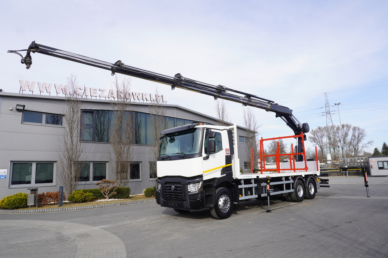 RENAULT C430 / 15 m crane HIAB 244 EP-5 HIDUO 8400 kg / Platform with stanchions - Šticar, Kamion sa dizalicom: slika 2 RENAULT C430 / 15 m crane HIAB 244 EP-5 HIDUO 8400 kg / Platform with stanchions - Šticar, Kamion sa dizalicom: slika 2