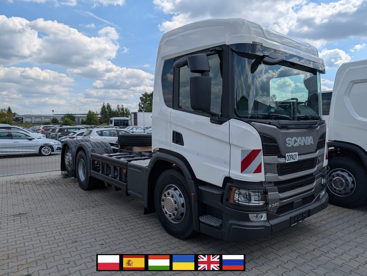 SCANIA P 340 B6x2*4NA / chassis frame / steering axle / CNG / large cab / 8 units - Kamion sa golom šasijom i zatvorenom kabinom: slika 1 SCANIA P 340 B6x2*4NA / chassis frame / steering axle / CNG / large cab / 8 units - Kamion sa golom šasijom i zatvorenom kabinom: slika 1
