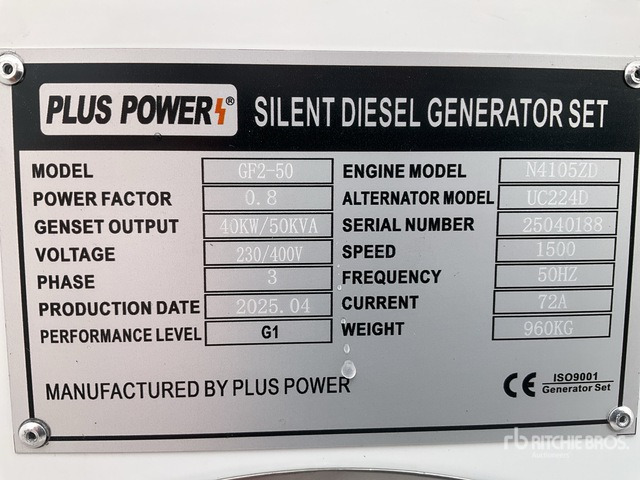 2025 Plus Power GF2-50 (Unused) Generator Set - Set generatora: slika 1 2025 Plus Power GF2-50 (Unused) Generator Set - Set generatora: slika 1