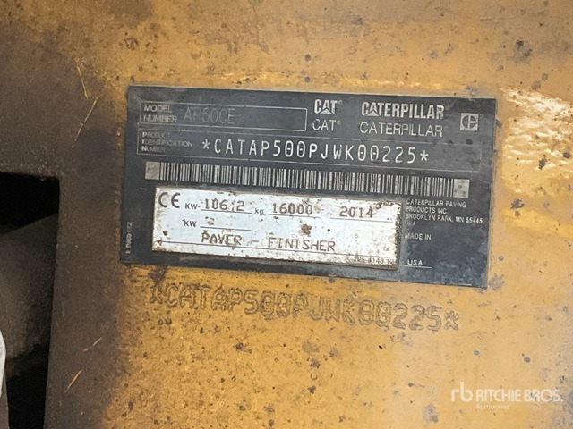 2014 Cat AP500E Wheel Asphalt Paver - Tarup/ Mulčer: slika 2 2014 Cat AP500E Wheel Asphalt Paver - Tarup/ Mulčer: slika 2