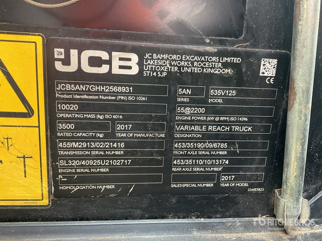 2017 JCB 535-125 Telehandler - Teleskopski upravljač: slika 2 2017 JCB 535-125 Telehandler - Teleskopski upravljač: slika 2