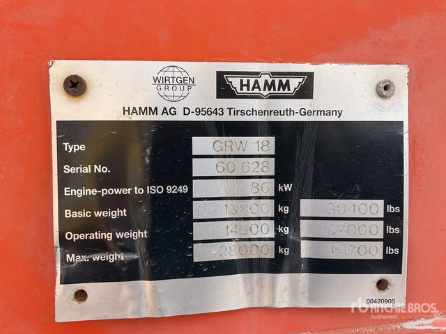 2004 Hamm GRW18 8 Wheel Pneumatic Roller - Tarup/ Mulčer: slika 2 2004 Hamm GRW18 8 Wheel Pneumatic Roller - Tarup/ Mulčer: slika 2