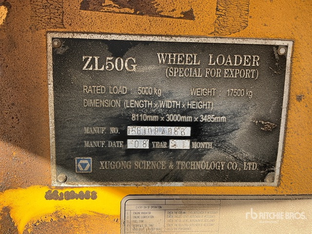 2008 XCMG ZL50G (Inoperable) Wheel Loader - Utovarivač točkaš: slika 1 2008 XCMG ZL50G (Inoperable) Wheel Loader - Utovarivač točkaš: slika 1