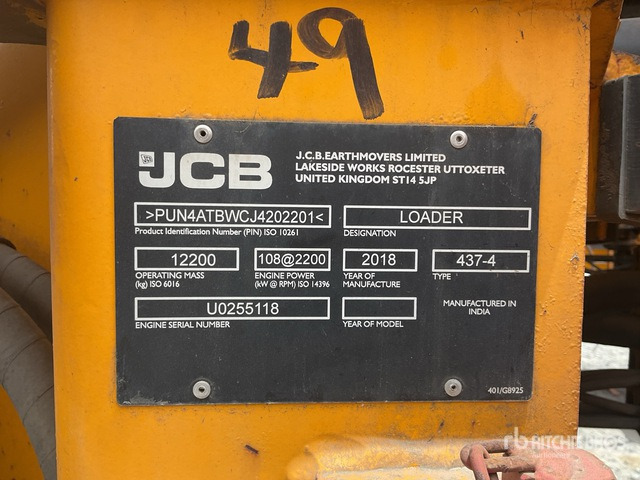 2018 JCB 437-4 Wheel Loader - Utovarivač točkaš: slika 2 2018 JCB 437-4 Wheel Loader - Utovarivač točkaš: slika 2