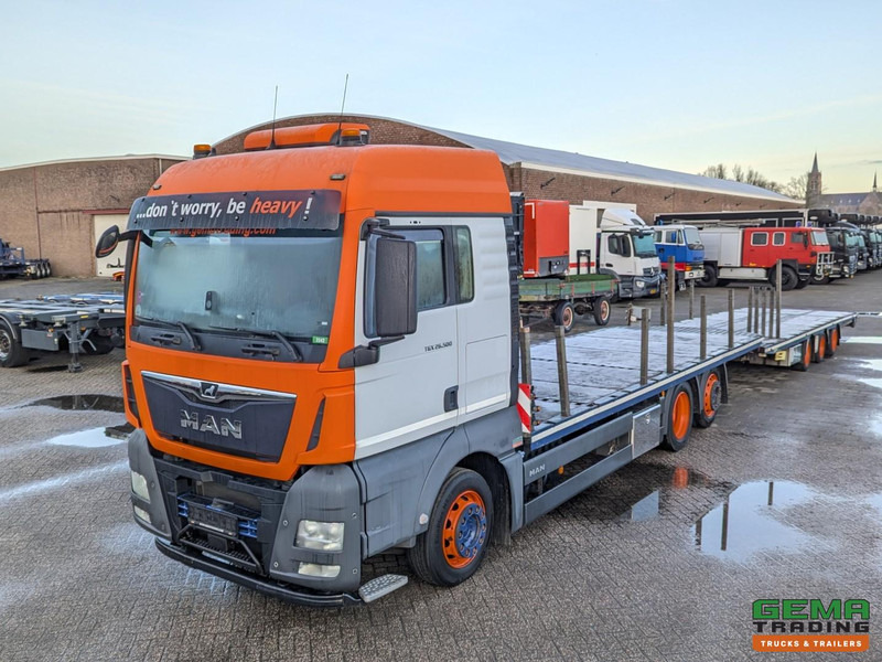 MAN TGX 26.500 6x2/4 LL Euro6 - Retarder + Recker FZ3 3-Assige Aanhanger - Uitschuifbaar - Kamion za prevoz automobila: slika 1 MAN TGX 26.500 6x2/4 LL Euro6 - Retarder + Recker FZ3 3-Assige Aanhanger - Uitschuifbaar - Kamion za prevoz automobila: slika 1