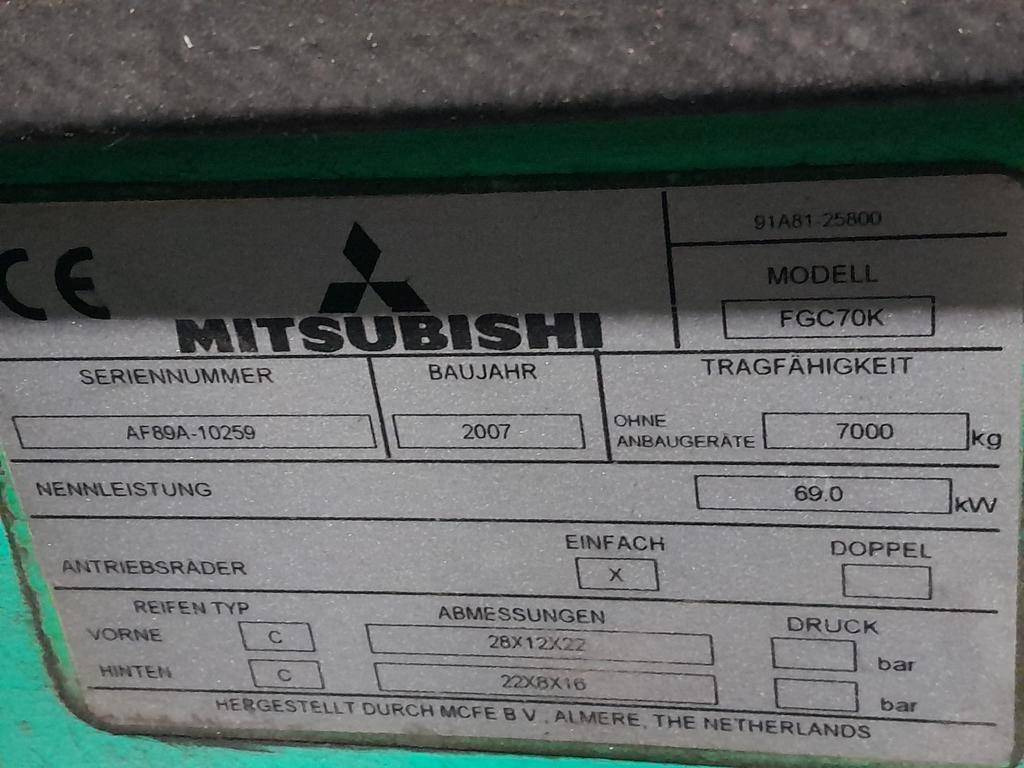 Gasni viljuškar Mitsubishi FGC70K: slika 8 Gasni viljuškar Mitsubishi FGC70K: slika 8