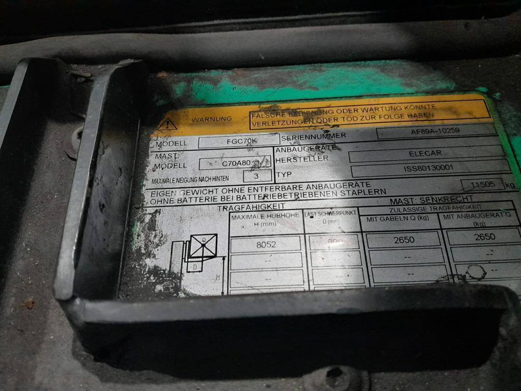 Gasni viljuškar Mitsubishi FGC70K: slika 7 Gasni viljuškar Mitsubishi FGC70K: slika 7