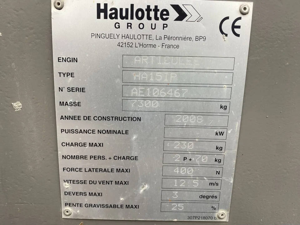 HAULOTTE HA 15 IP - Zglobna platforma: slika 4 HAULOTTE HA 15 IP - Zglobna platforma: slika 4