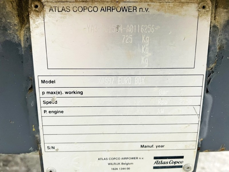 Atlas Copco XAS97 (3882) - Kompresor za vazduh: slika 3 Atlas Copco XAS97 (3882) - Kompresor za vazduh: slika 3