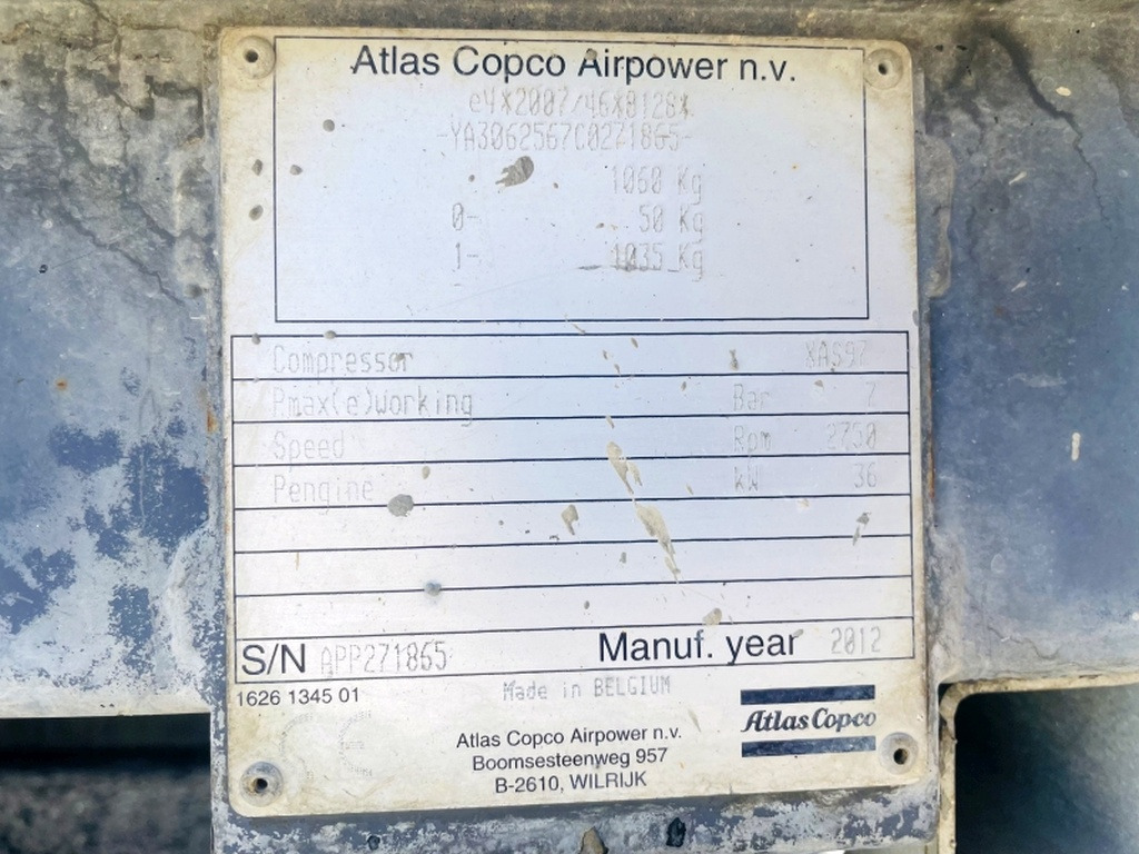 Atlas Copco XAS97 (4021) - Kompresor za vazduh: slika 3 Atlas Copco XAS97 (4021) - Kompresor za vazduh: slika 3