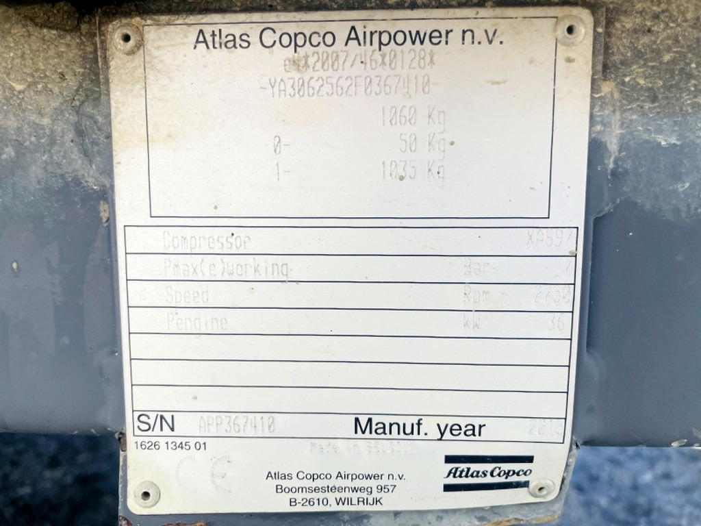 Atlas Copco XAS97 (4022) - Kompresor za vazduh: slika 3 Atlas Copco XAS97 (4022) - Kompresor za vazduh: slika 3