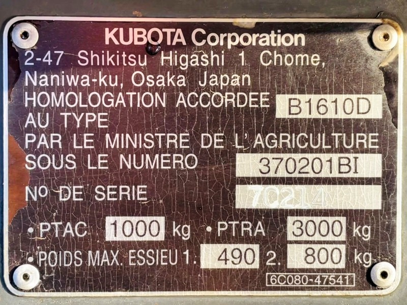 Kubota B1610D (3552) - Bager utovarivač: slika 3 Kubota B1610D (3552) - Bager utovarivač: slika 3
