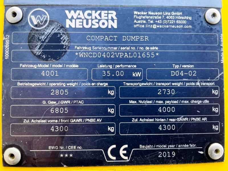 Neuson 4001 (3896) - Mini kiper: slika 3 Neuson 4001 (3896) - Mini kiper: slika 3