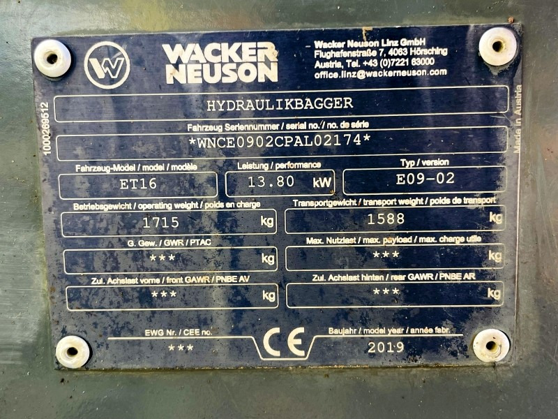 Neuson ET16 (3865) - Mini bager: slika 3 Neuson ET16 (3865) - Mini bager: slika 3